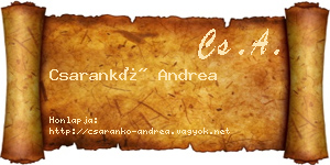 Csarankó Andrea névjegykártya