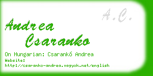andrea csaranko business card