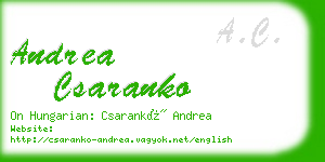 andrea csaranko business card